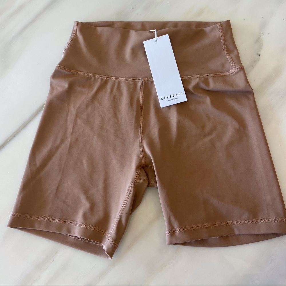 Allfenix Tan Biker Shorts, in great condition with tags